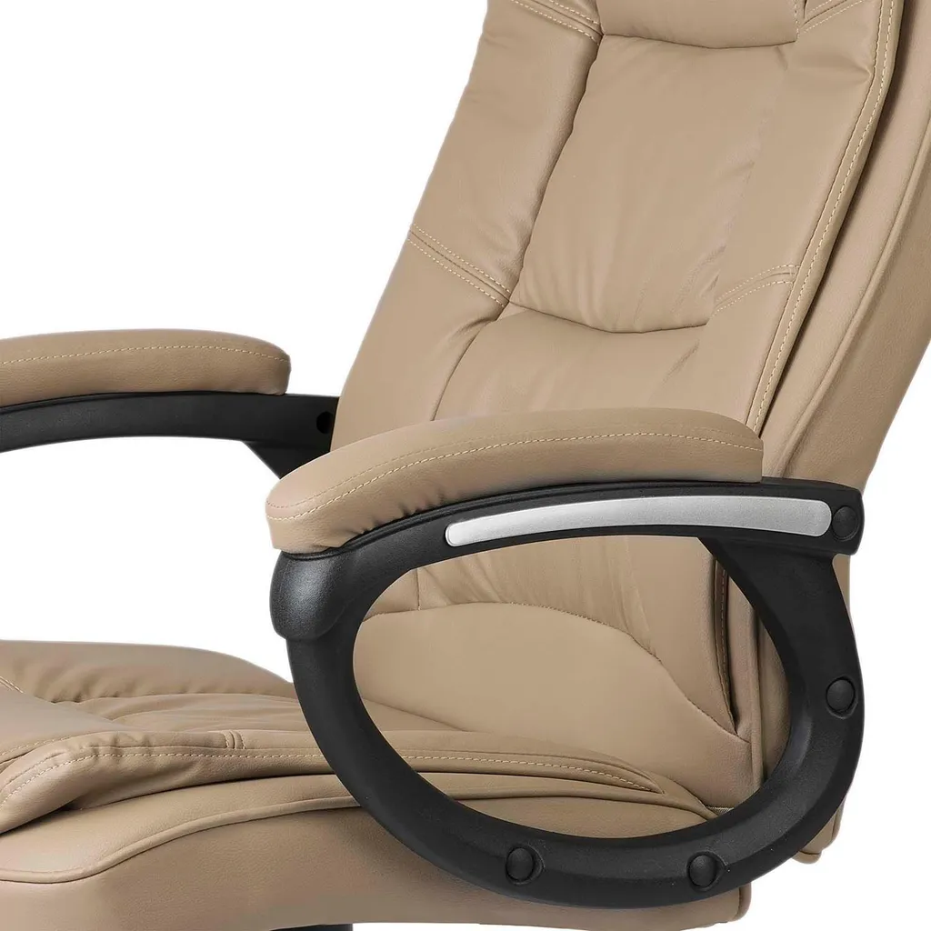 Fauteuil Porto Beige Pivotant - Chaise Bureau Design Confortable avec Mousse - 5