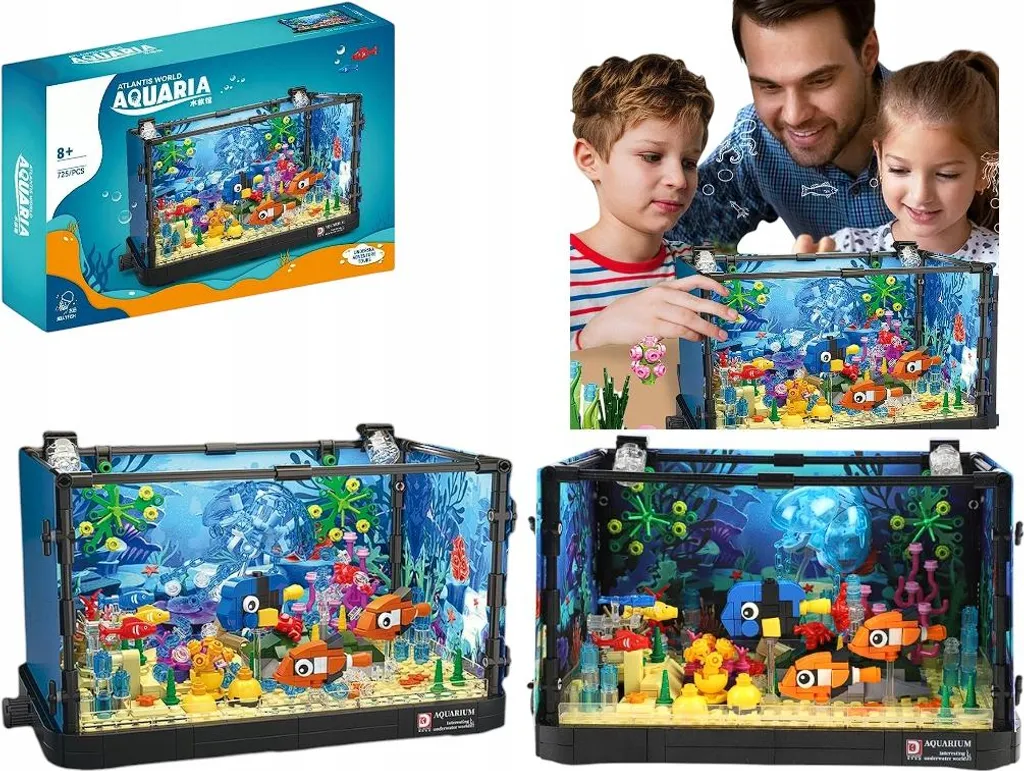 Aquarium Lumineux LED 725 Pièces - Blocs de Construction Haute Qualité