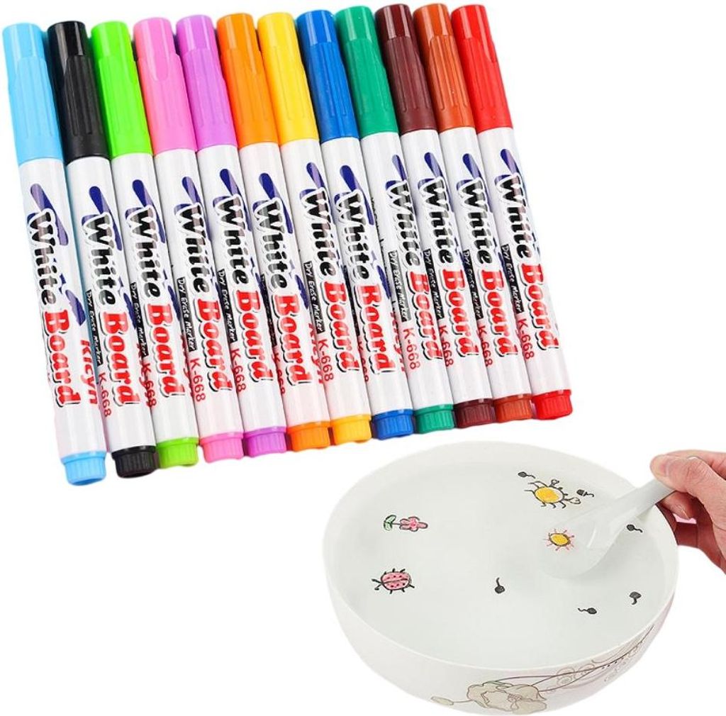 8/12 Stück Magische Wassermalstifte Spielzeug Whiteboard Stifte Trocken abwischbare Stifte Whiteboard Marker Schüler Kinder Zeichenstifte