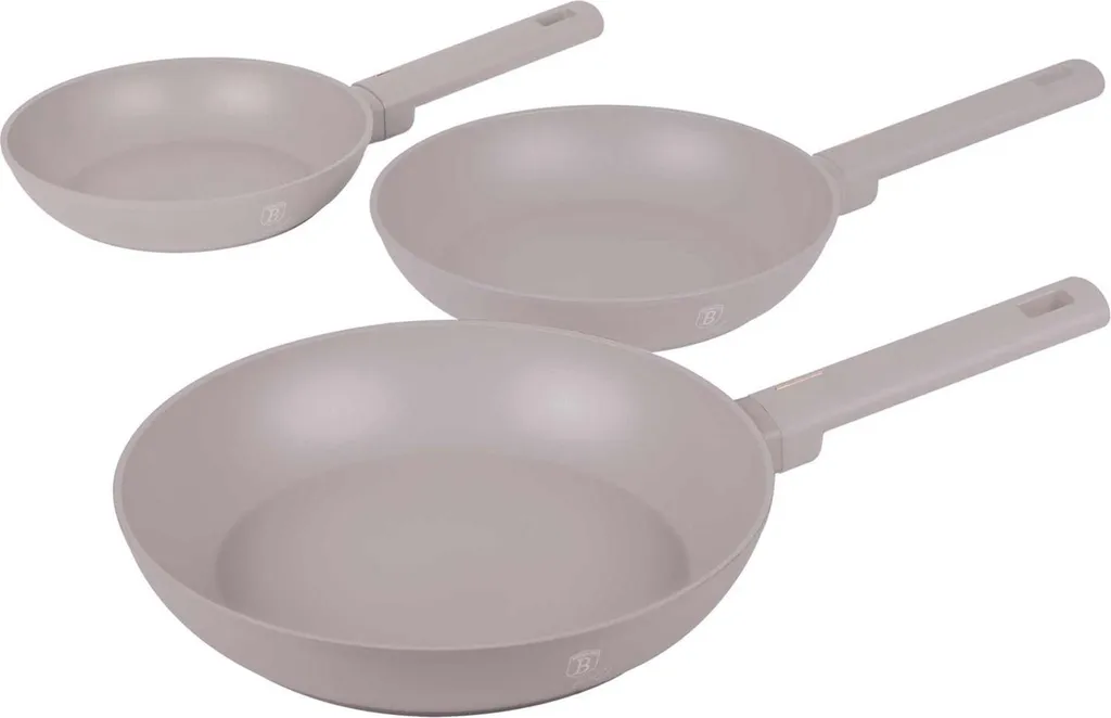 Set 3 Padelle Berlinger Haus Alluminio Forgiato Antiaderente Taupe