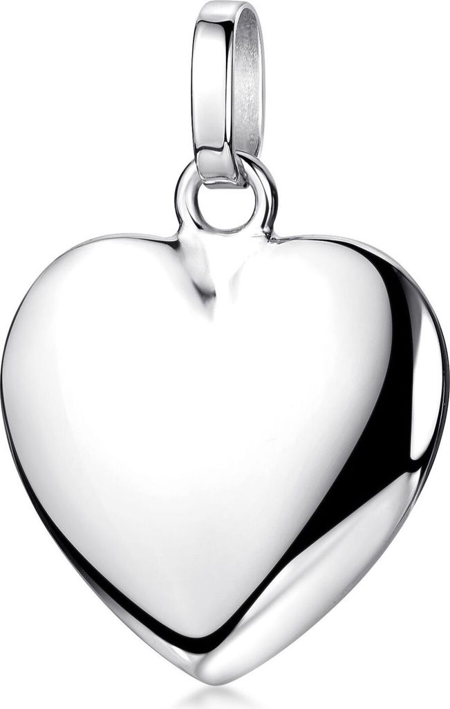 MATERIA by Matthias Wagner Herz Anhänger mit Kette aus 925 Sterling-Silber rhodiniert mit Schmuck Etui KA-272-Silber