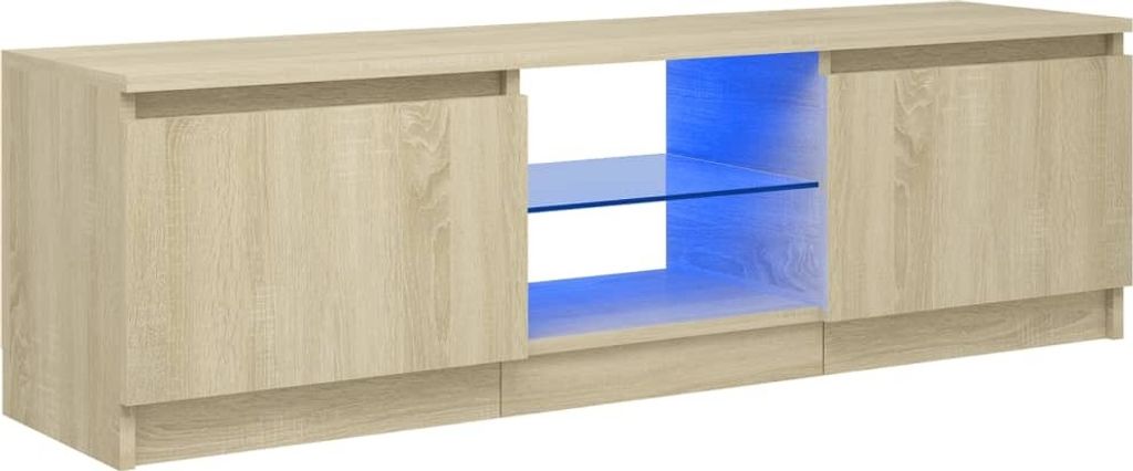 Mobile TV con luci LED Rovere Sonoma 120x30x35,5 cm Immagine del prodotto 