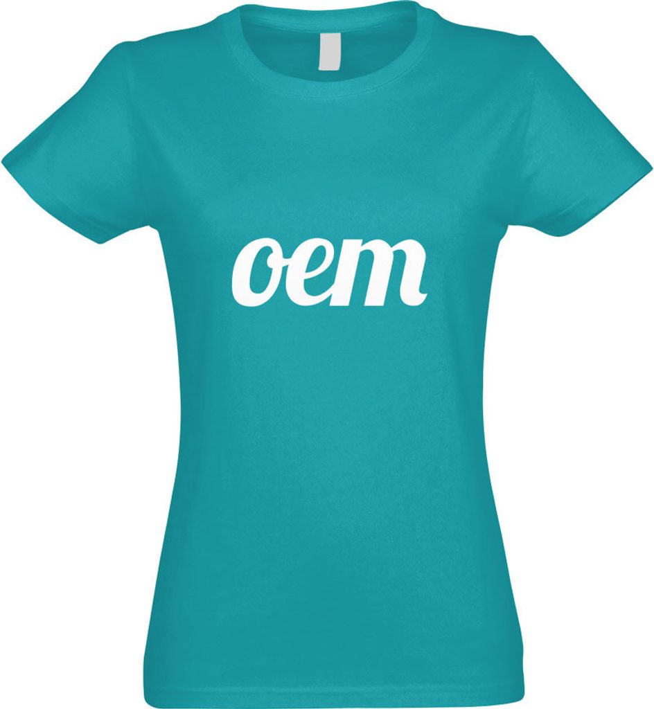 Kiwistar - T-Shirt tailliert - Damen - türkis - OEM Motiv 1 - mit Motiv Bedruckt - Funshirt Design - Sport - Freizeit - Damen - M