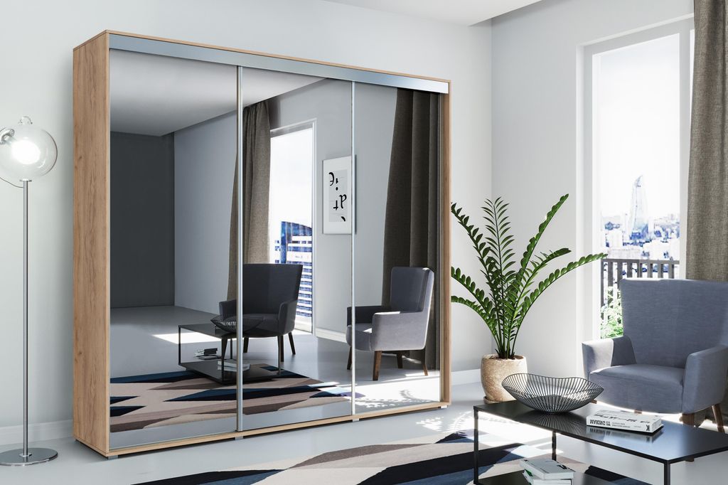 A31 Schiebetürenschrank - Craft Gold - 278 x 62 x 215 cm