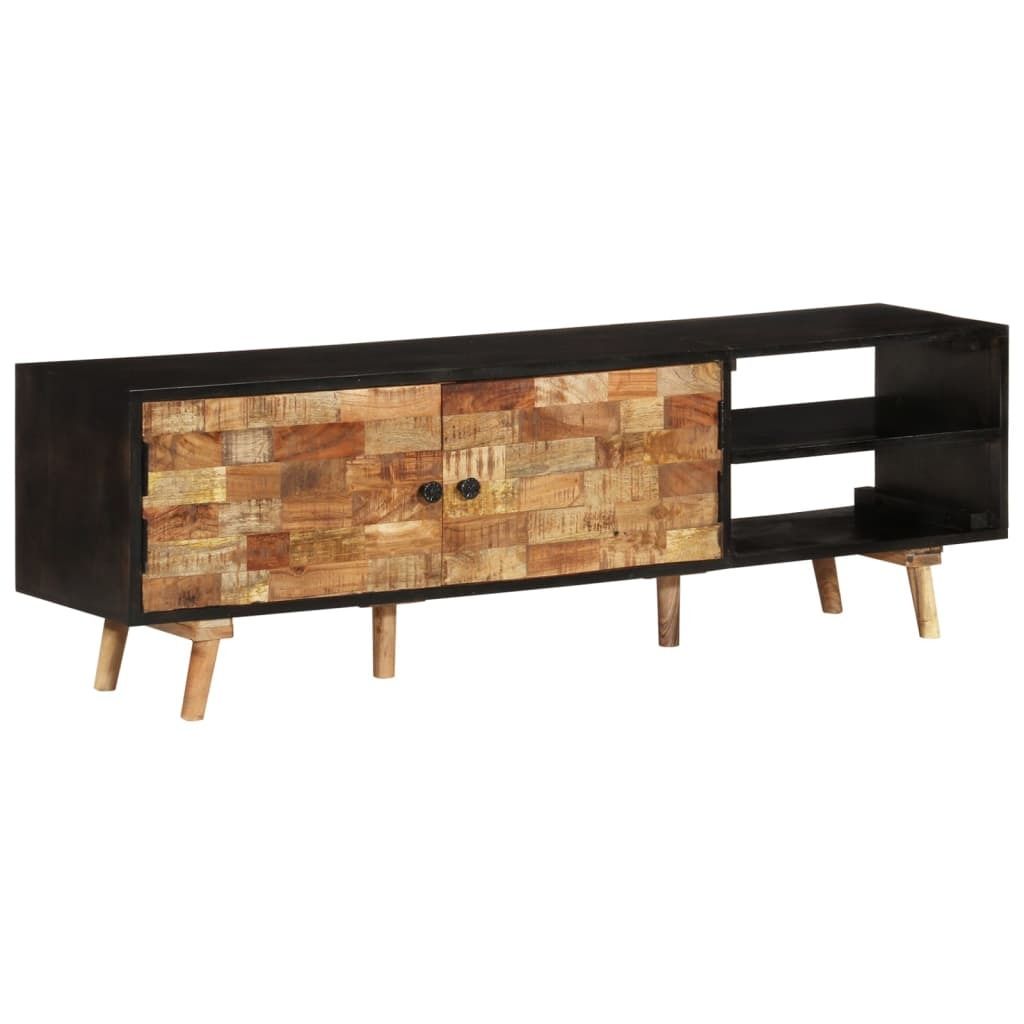 Möbel TV-Schrank 140x30x45 cm Rohes Mangoholz und Massivholz Akazie - TV-Schränke 338423