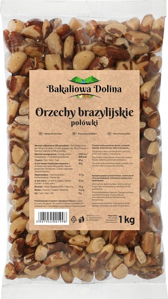Orzechy brazylijskie 1 KG - połówki - źródło selenu - Zdjęcie produktu 