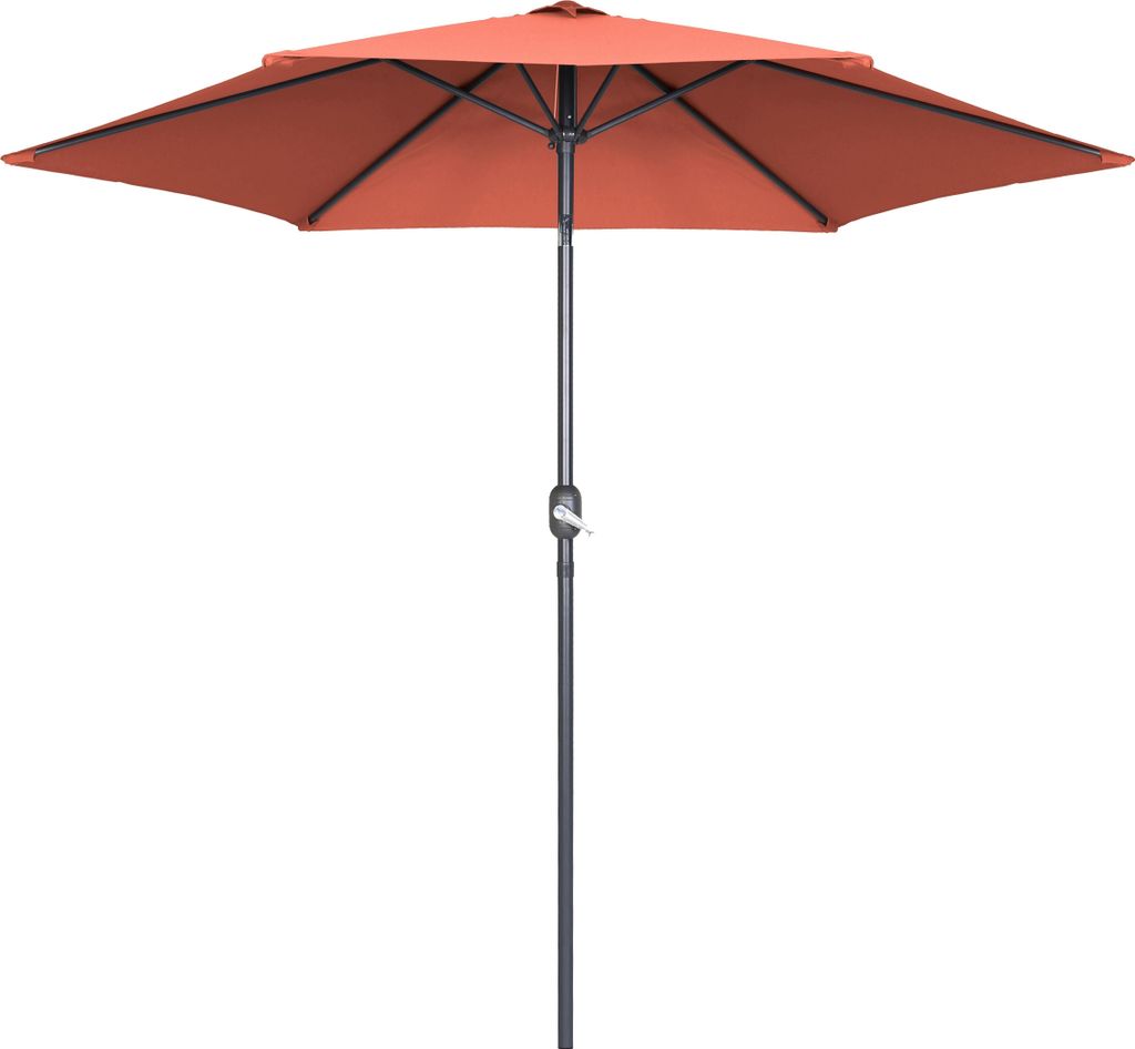 Gerader Sonnenschirm mit neigbarer Kurbel Terrakotta - Oviala Matera