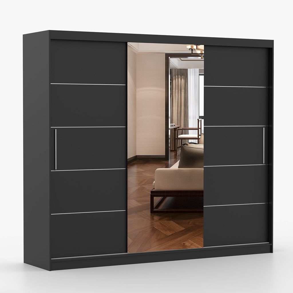 Schwebetürenschrank Kleiderschrank Schrank 250cm Produktbild 2