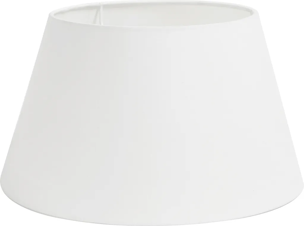 Abat-jour Blanc 25-18-14 cm en Polycoton avec Finition Tambour Élégante