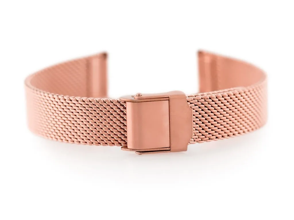 Bracelet de Montre en Maille Milanaise Rose Gold 14mm Style Chic