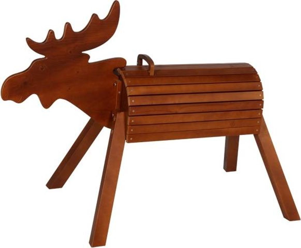 Goki Holz Gartenspielzeug Elch Elo - Sitzhöhe 80 cm - wetterfest
