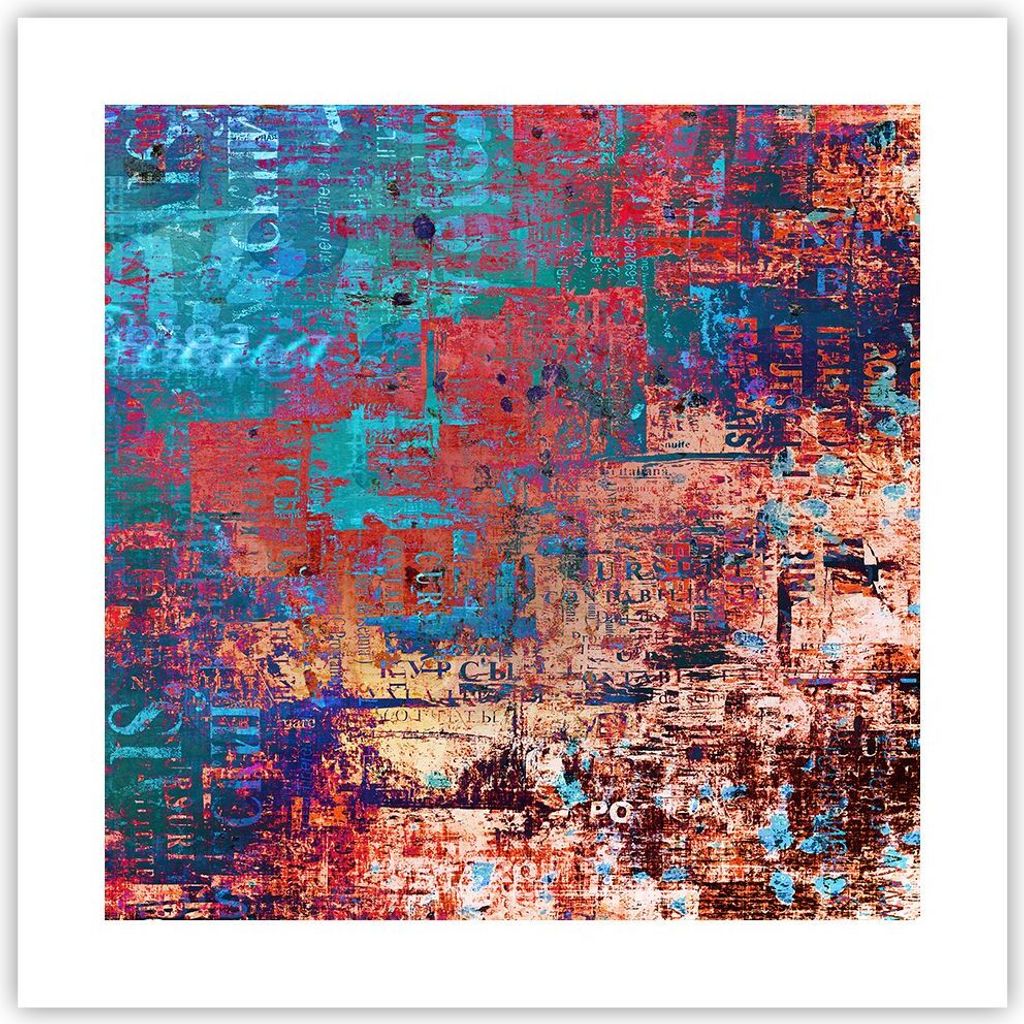 Poster - Poster ohne Rahmen - Graffiti modern - 40x40 cm - Wand Bild - Wanddeko - Wandbilder - Kunstposter - Wandposter - Bilder - Kunstdruck - Wan...