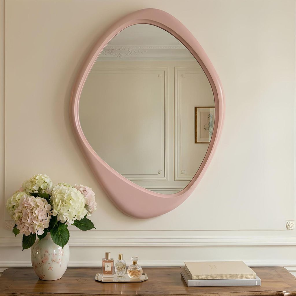 riess-ambiente Asymmetrischer Wandspiegel ORGANIC 90cm rosa Produktbild 