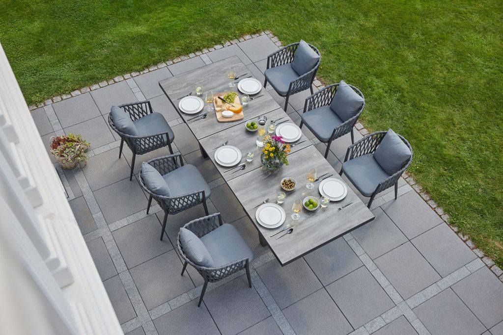 LC Garden »Sunrepo« Gartenstuhl Armlehnstuhl Stapelstuhl Rope, Farbe:Anthrazit, Menge:1