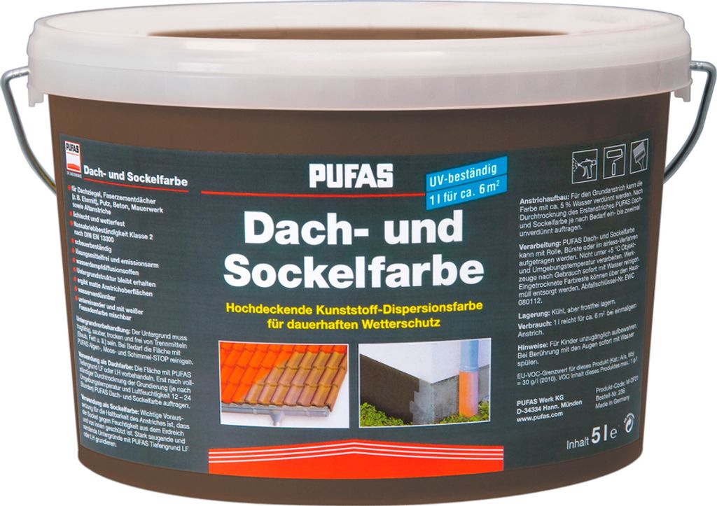 PUFAS Dach- und Sockelfarbe - anthrazit 963 - 5 Liter Produktbild 