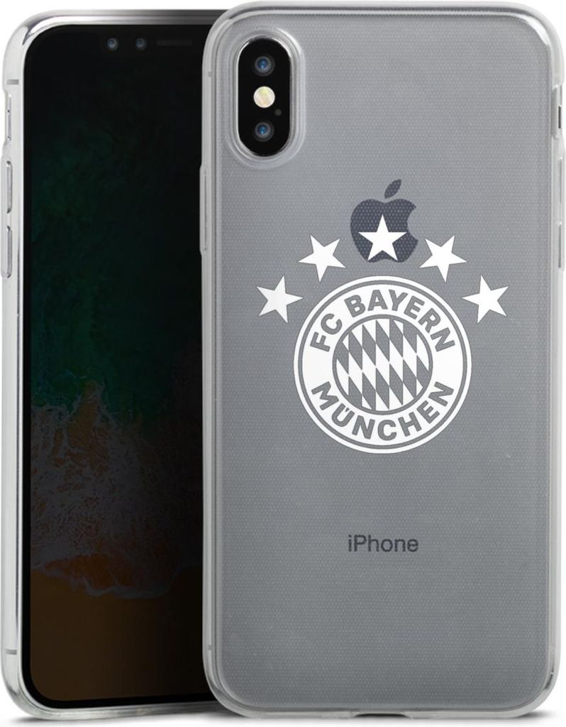 DeinDesign Slim Hülle für Apple iPhone X Silikon Case Ultra Dünn Handyhülle FC Bayern München FCB transparent