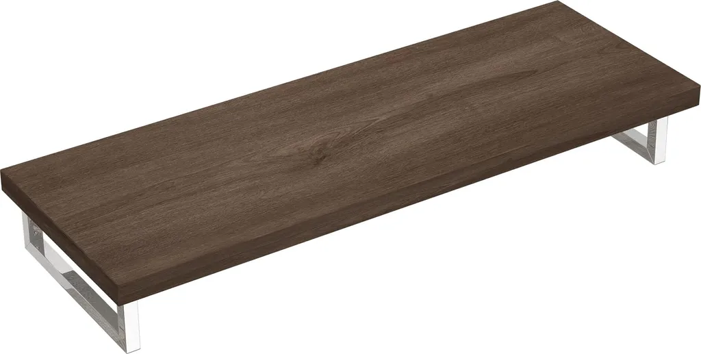 Plan de vasque suspendu 140cm marron anti-humidité avec supports inox