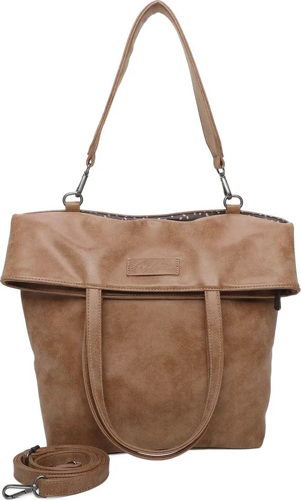 Sac à épaule spacieux fini vintage brun pour organiser tous vos accessoires