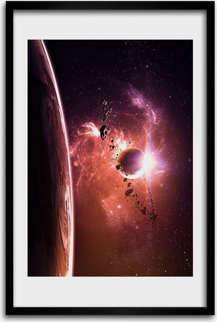 Bild - Bilderrahmen - 40 cm x 60 cm - MDF - Rahmen - Wandkunst - Galaxis