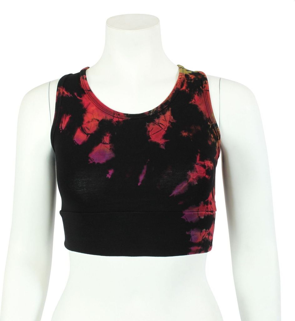 Crop Top - Racerback - Batik - Tread - schwarz - bunt