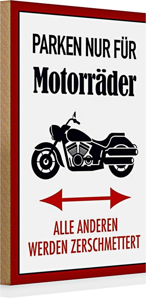Holzschild Parken 20x30cm nur für Motorräder alle anderen
