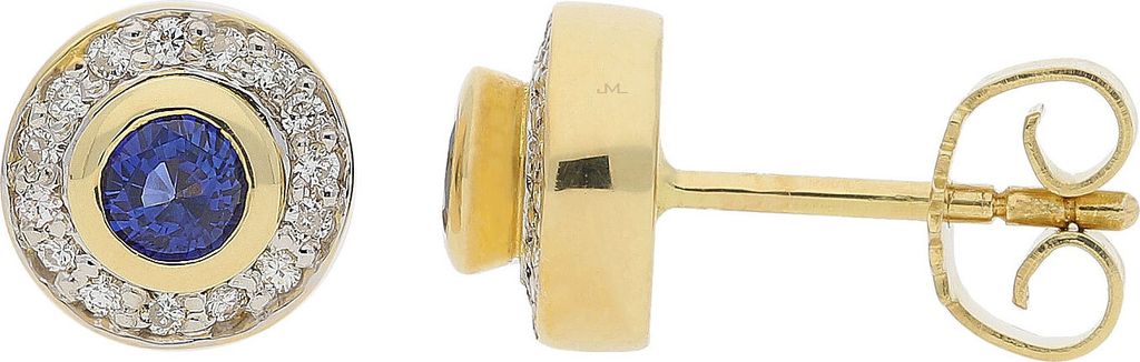 JuwelmaLux Ohrstecker 750 Gold mit Saphir und Brillanten JL30-06-1820