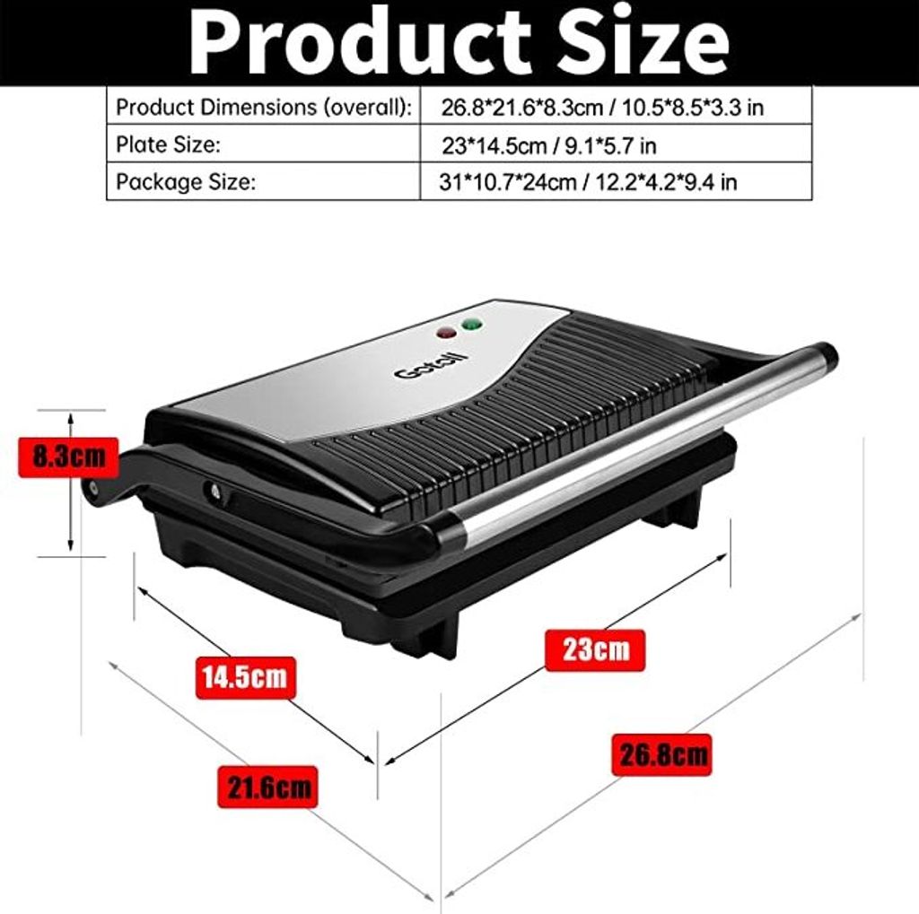 Gotoll GLHS152D Kontaktgrill Tischgrill, Panini & Sandwich Produktbild 6
