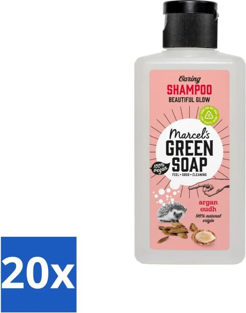 Marcel's Green Soap Shampoo Argan & Oudh 100ml - Set Risparmio 20 Pezzi
