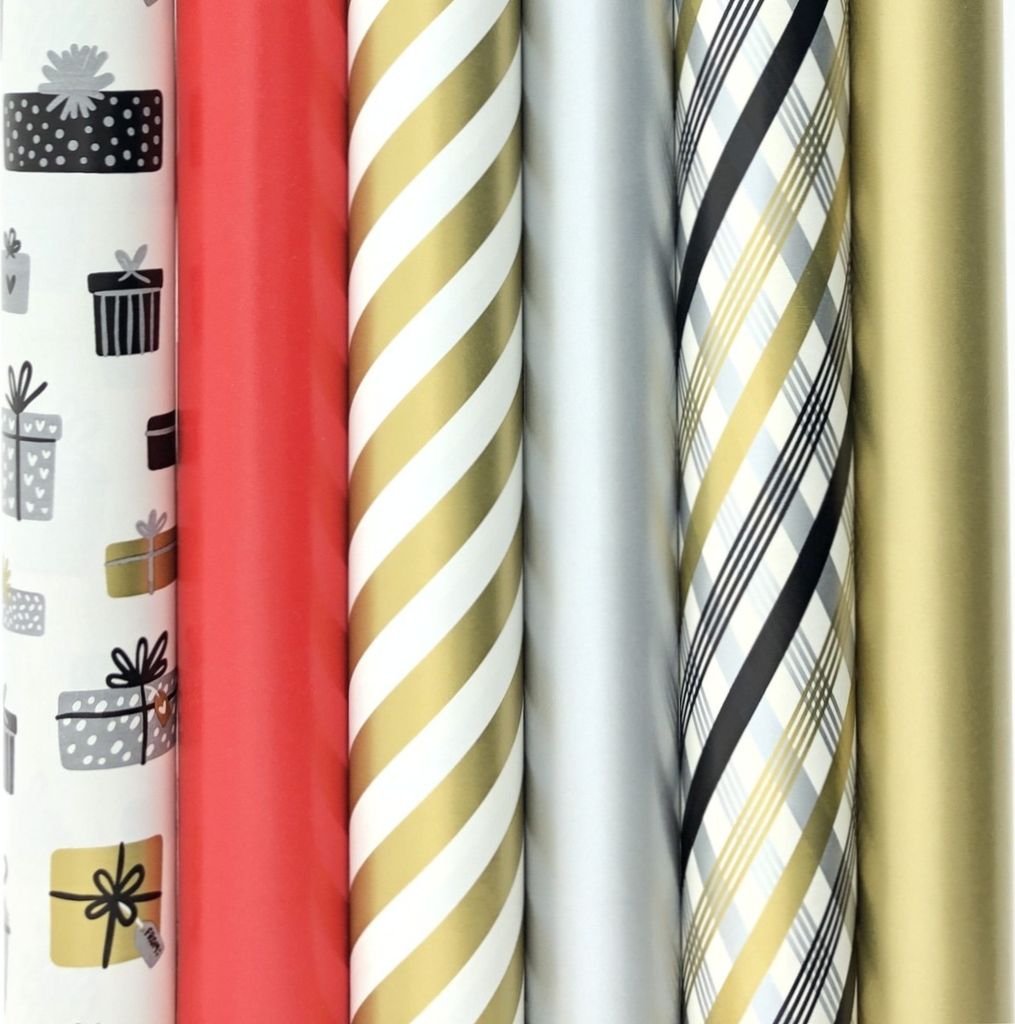 Golden Pearl Geschenkpapier – Weihnachtspapier – 3 Meter x 70 cm – 6 Rollen
