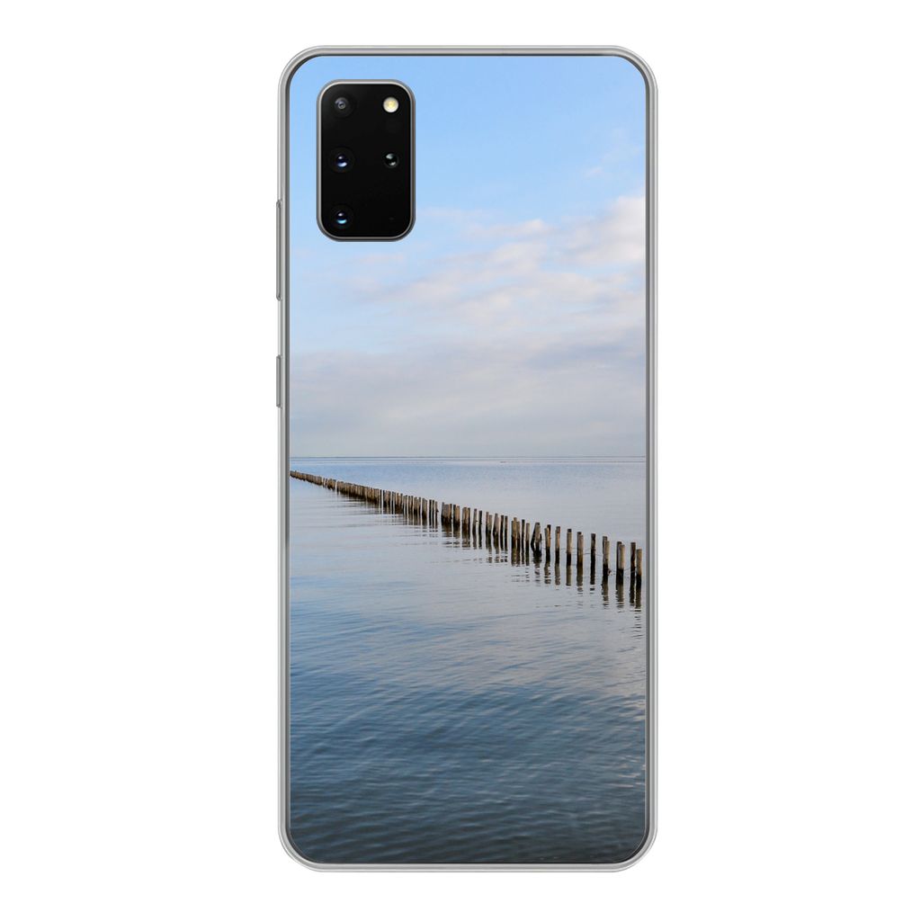 MuchoWow Handyhülle Schutzhülle Hülle für Samsung Galaxy S20 Plus Nordsee - Wolken - Wasser Silikon Softcase Handy Hülle - Hartschale