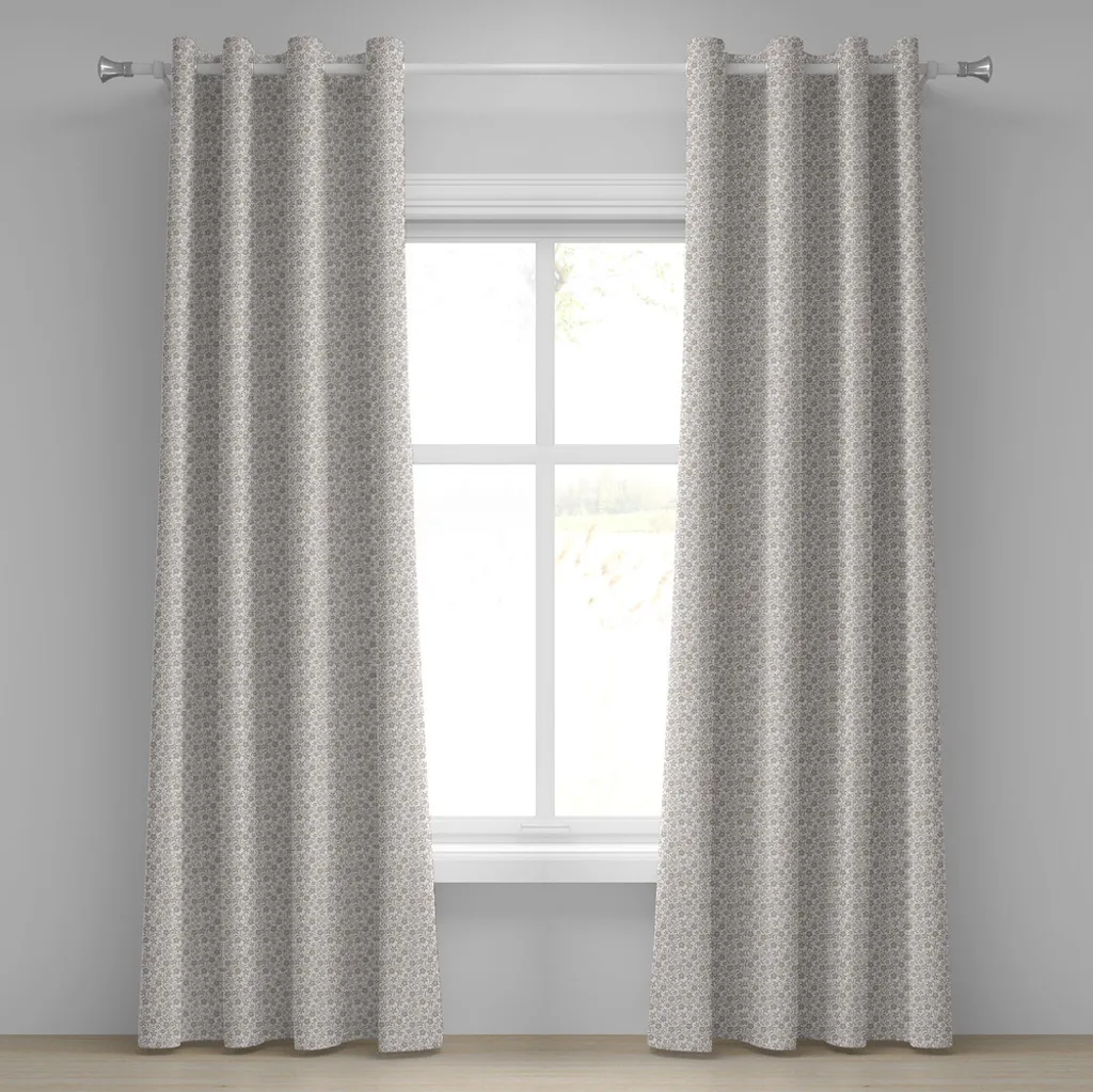 Rideau beige floral délicat pour occulter le vis-à-vis 280 cm x 175 cm