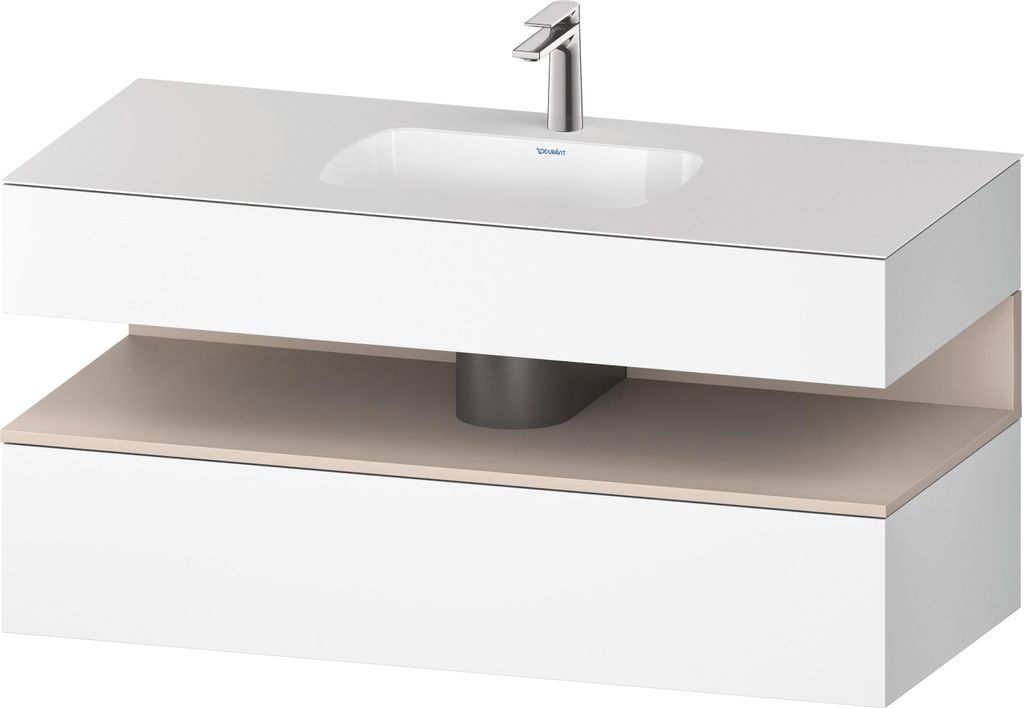 Duravit Qatego Einbauwaschtisch mit Konsolenwaschtischunterbau, 1200x550x600mm, Nische Taupe Matt, QA4787091180000