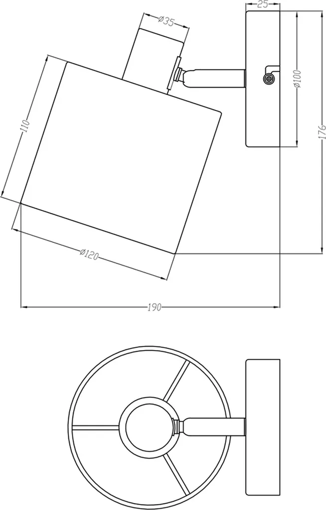 Lampada da parete a spot TOMMY nero RL R80331079 - 6