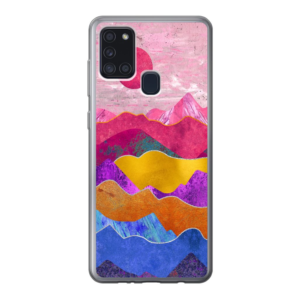 MuchoWow Handyhülle Schutzhülle Hülle für Samsung Galaxy A21s Stolz - Bi - Marmor Silikon Softcase Handy Hülle - Hartschale