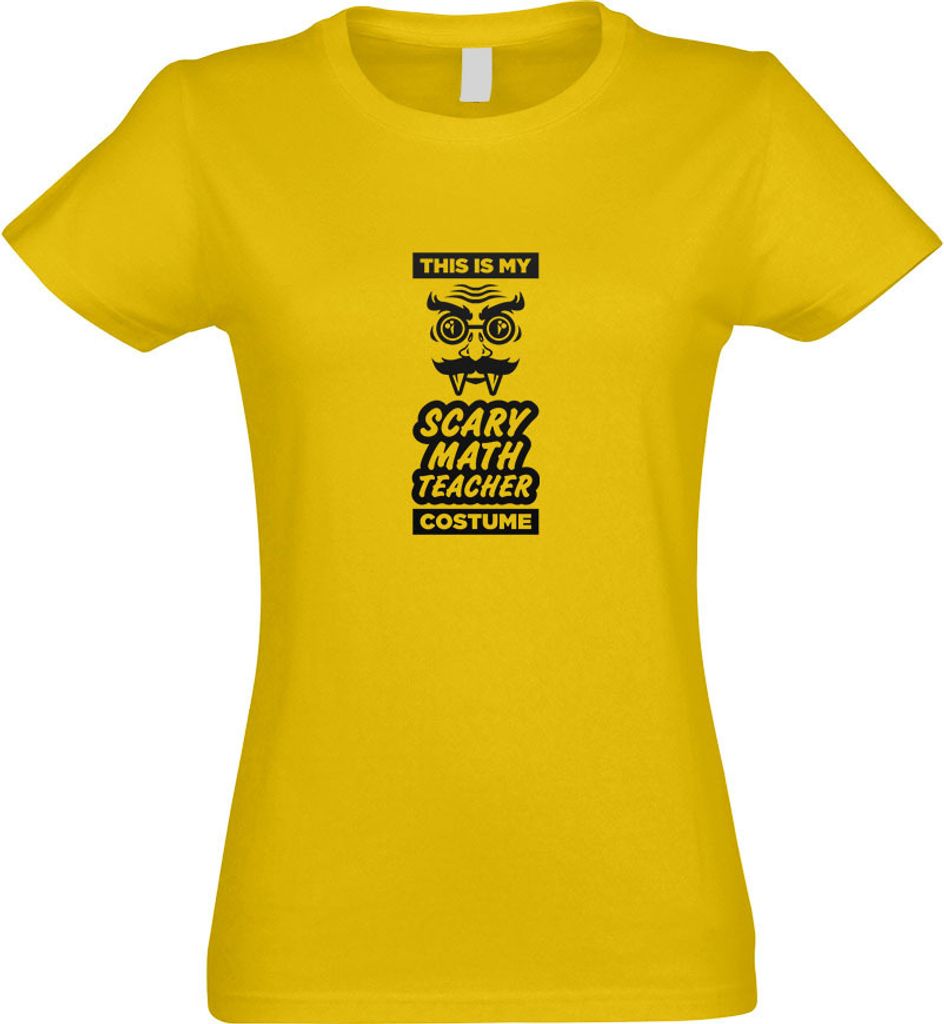 Kiwistar - T-Shirt tailliert - Damen - gelb - Scary Math Teacher Costume - mit Motiv Bedruckt - Funshirt Design - Sport - Freizeit - Damen - S