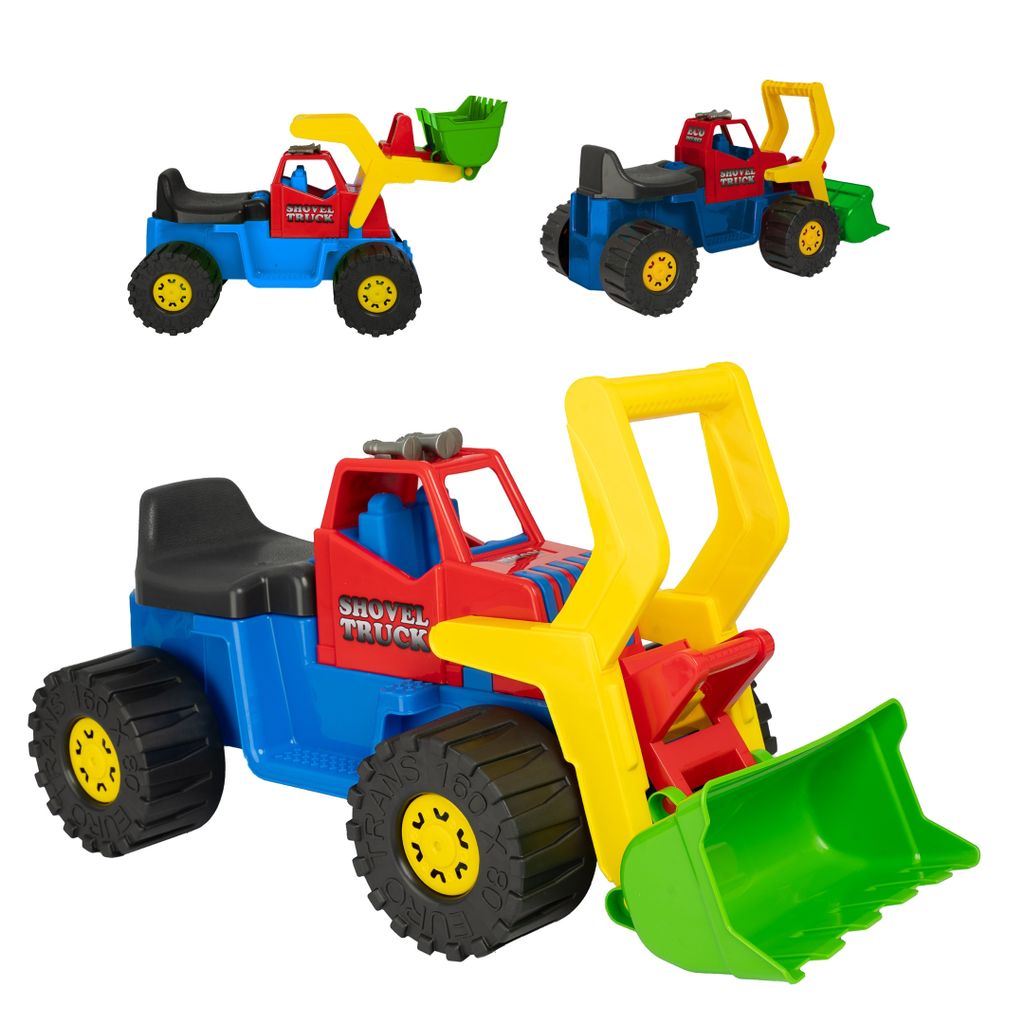 GaGaDumi Große Bagger-Rutschfahrzeug für Kinder – Bewegliche Schaufel, Große Räder, Stauraum – Perfekt für Sandkasten- und Gartenabenteuer