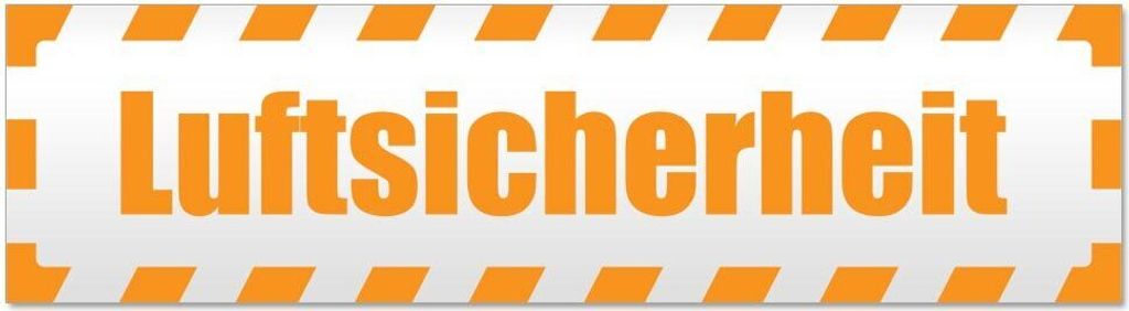 Kiwistar Luftsicherheit gestreift Magnetschild Schild magnetisch - 45cm Orange - Magnetfolie für Auto PKW Kfz
