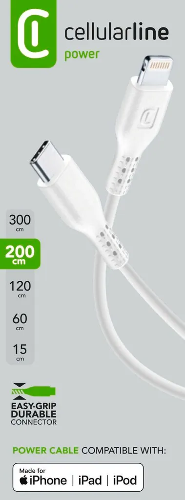 Câble Lightning USB-C de 2 mètres - Charge ultra rapide et synchronisation - 3
