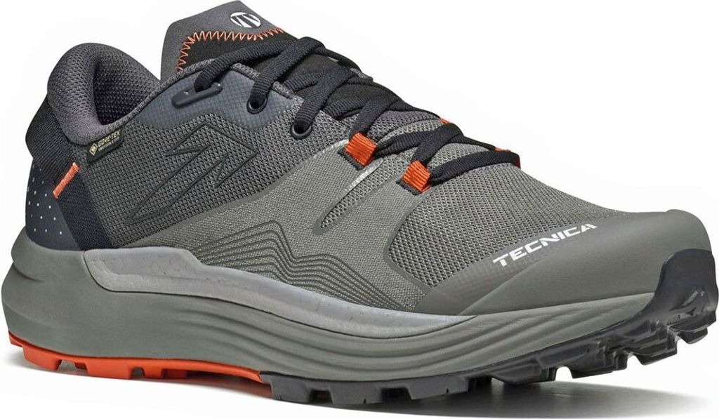 Tecnica Spark Speed S GTX Ms wasserdichte und stabile Multifunktionsschuhe für Herren mit Goretex Invisible Fit DK Grey/BR Orange EU 44,5