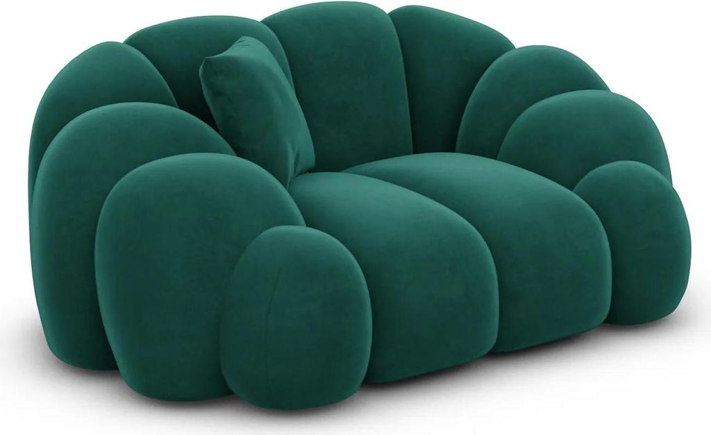 Samtstoff Sessel Liora Smaragdgrün