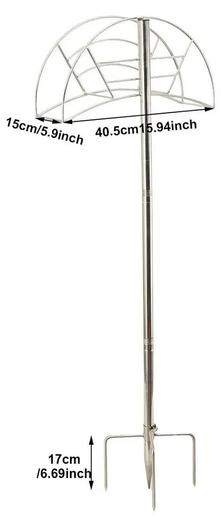 Support tuyau d'arrosage sur pied en métal robuste avec tablette utile
