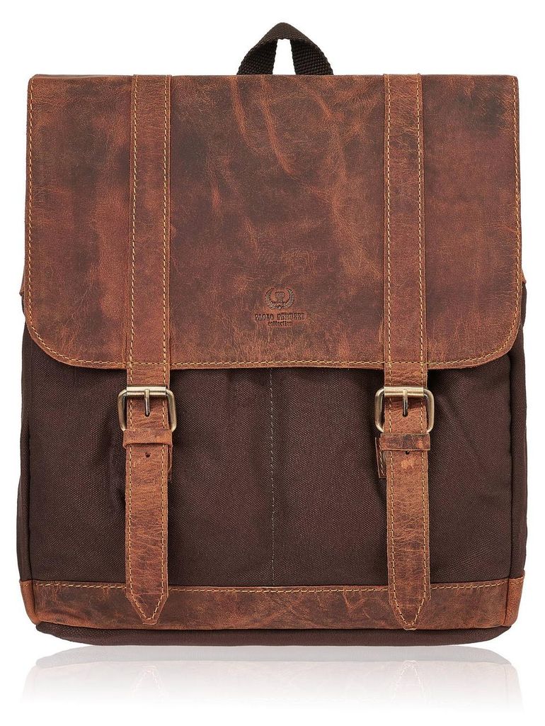 Herren-Reiserucksack groß vintage braun Paolo Peruzzi Produktbild 