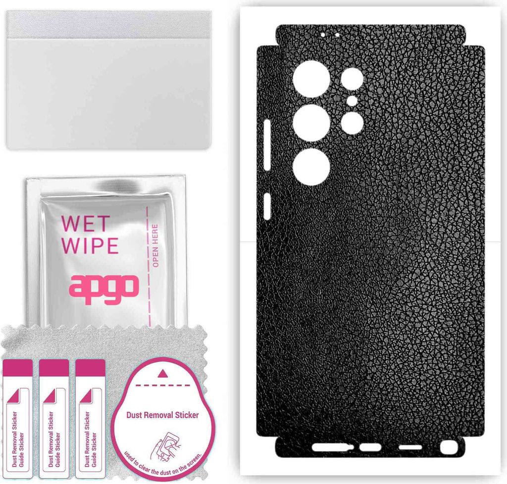 apgo Rückseite + Seiten Schutzfolie, Skin, kompatibel mit Samsung Galaxy S24 Ultra, Hinten Displayschutzfolie aus Vinylfolie, kratzfest, einfache ...