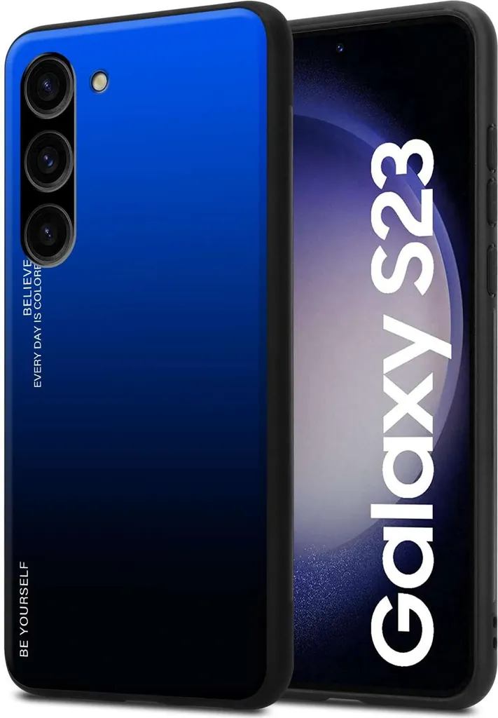 Cover Cadorabo Samsung S23 Vetro: Sottile Protezione Blu Nero