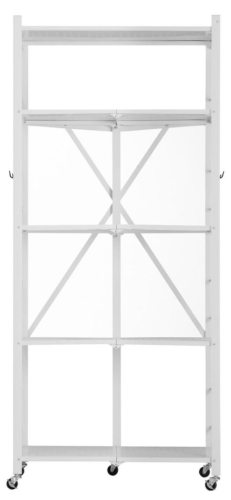 SucceBuy 5-stufiges klappbares Regal mit Rollen, 38x71x163 cm, faltbares Schwerlastregal, montagefreies Standregal, vielseitiges Haushaltsregal aus...