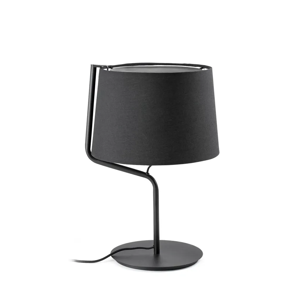 Lampe de bureau Berni noire en métal 1 lumière bras fixe élégance sobre