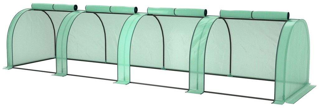 Outsunny Gewächshaus mit PE-Gitterfolie Aufrollbar Produktbild 