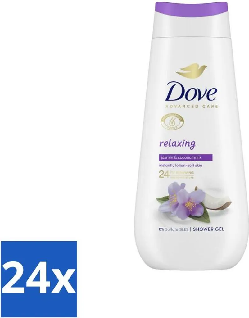 Stock 24 Pezzi Dove Doccia Cocco Gelsomino 225ml - Miglior Prezzo Online