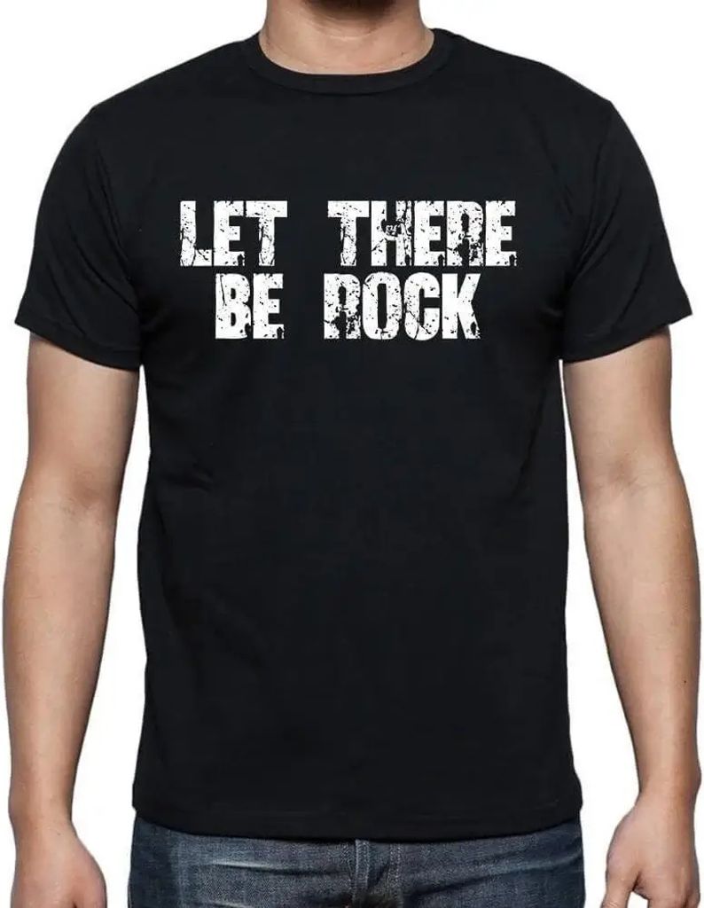 Herren Grafik T-Shirt Es soll Felsen geben – Let There Be Rock – Öko-Verantwortlich Vintage Jahrgang Kurzarm Lustige Druck Geburtstag Geschenk...
