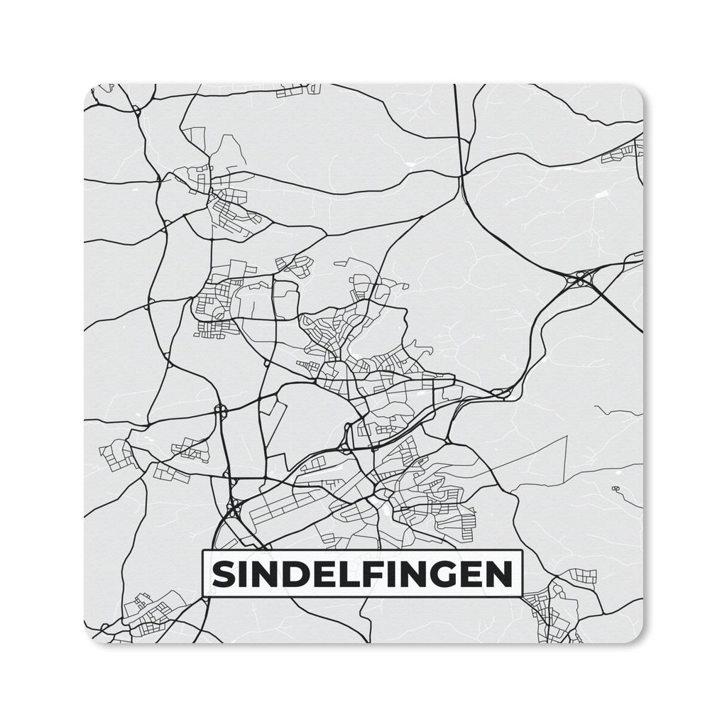 MuchoWow Mauspad Mousepad Sindelfingen - Karte - Stadtplan - Deutschland - Karte 30x30 cm - Mousepads - Maus Mat - Pad - Mausunterlage - Gaming